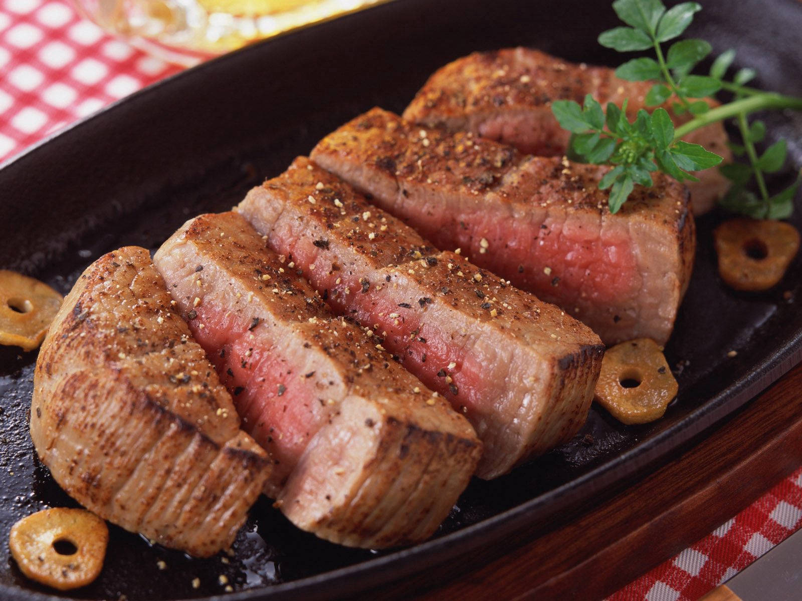 Kobe Beef Medium Well Sirloin Steak Background