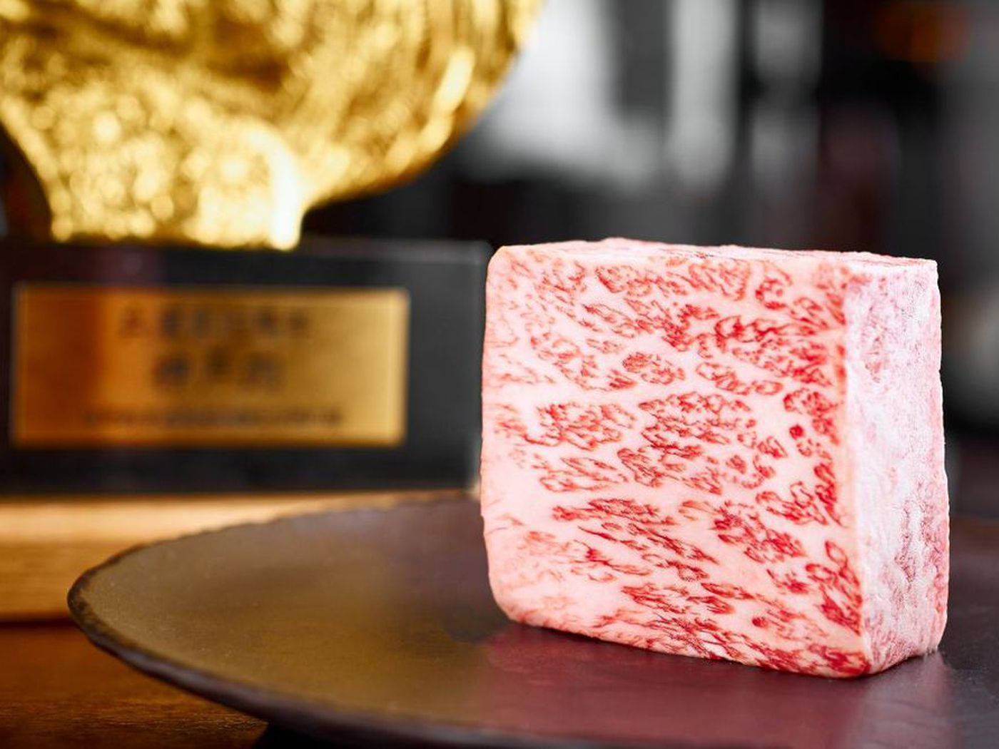 Kobe Beef On Elegant Wooden Platform