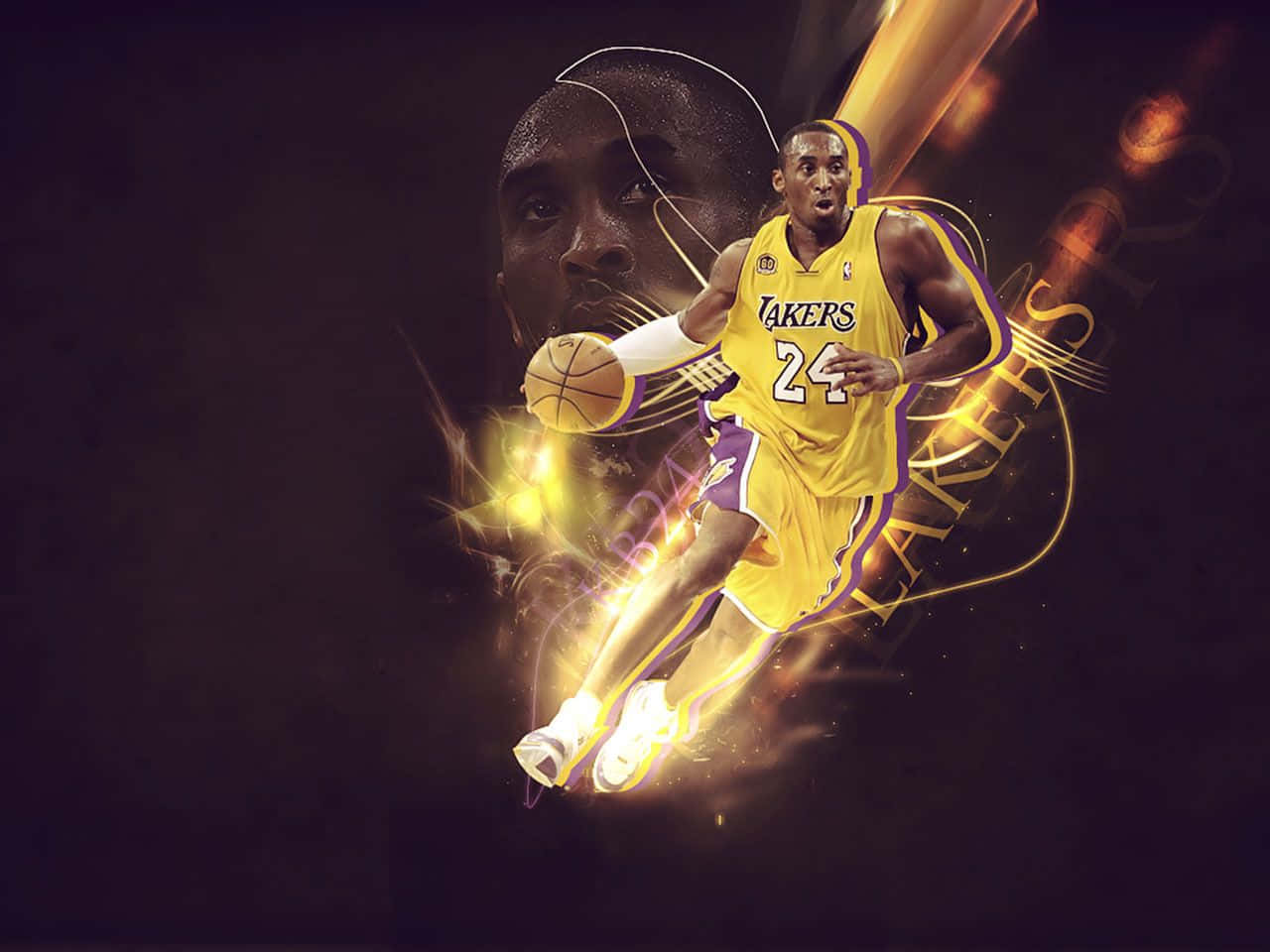 Kobe Bryant 24 Logo Basketball Dribble Background