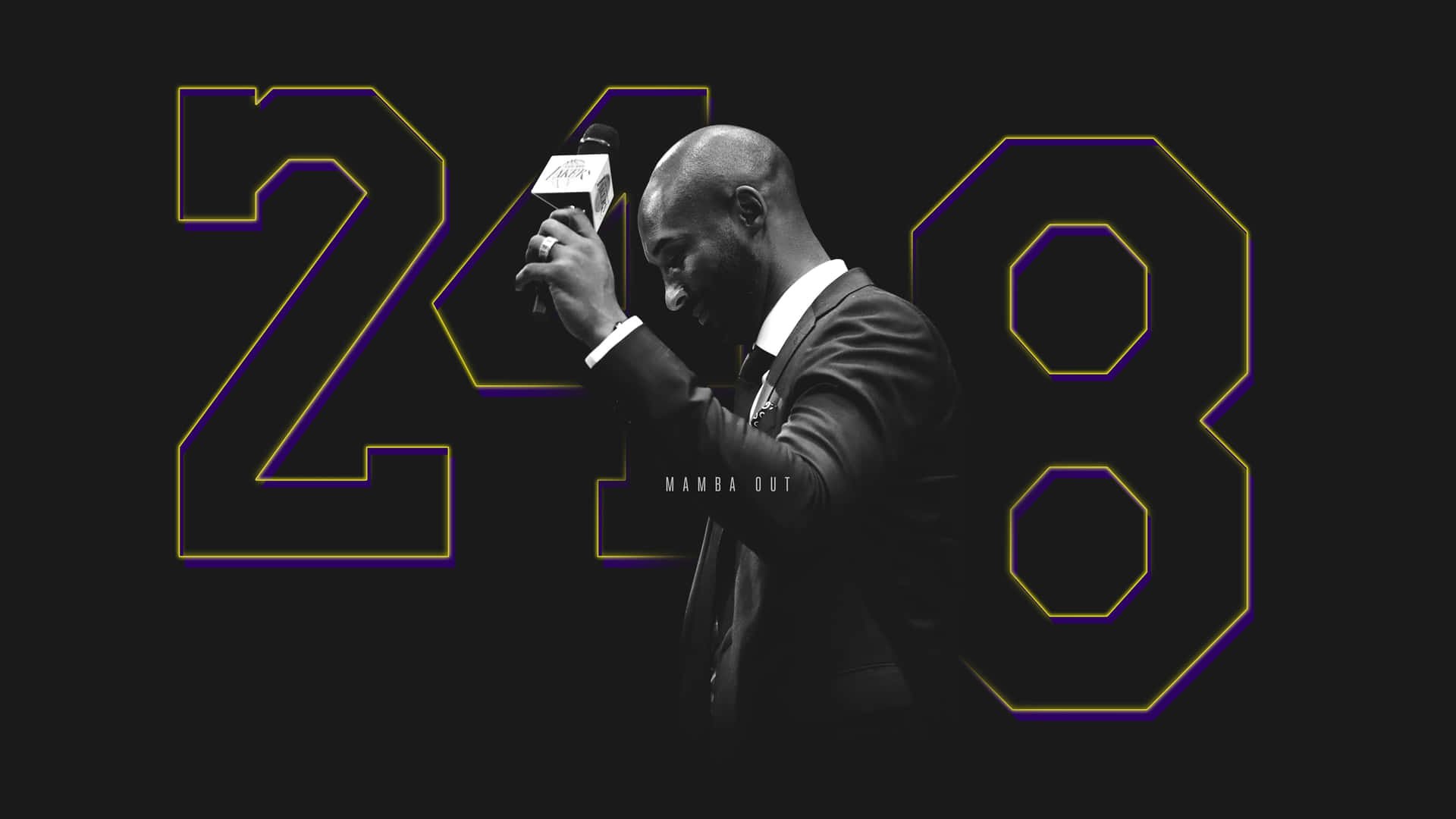Kobe Bryant 24 Logo Classy Black Background
