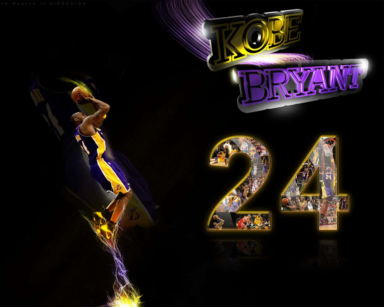 Kobe Bryant 24 Logo Fan Art Background