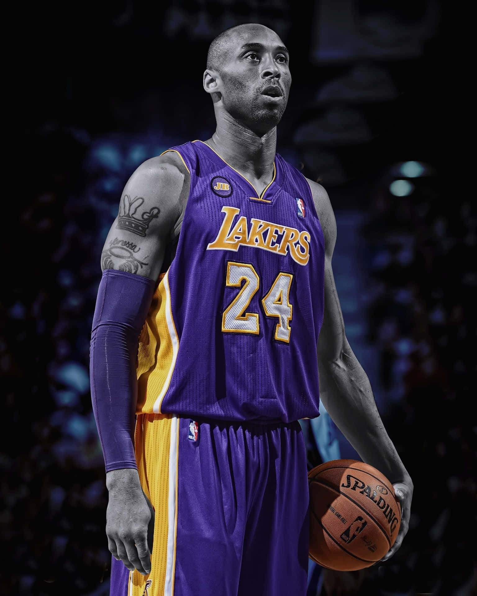 Kobe Bryant 24 Logo Holding Ball Background