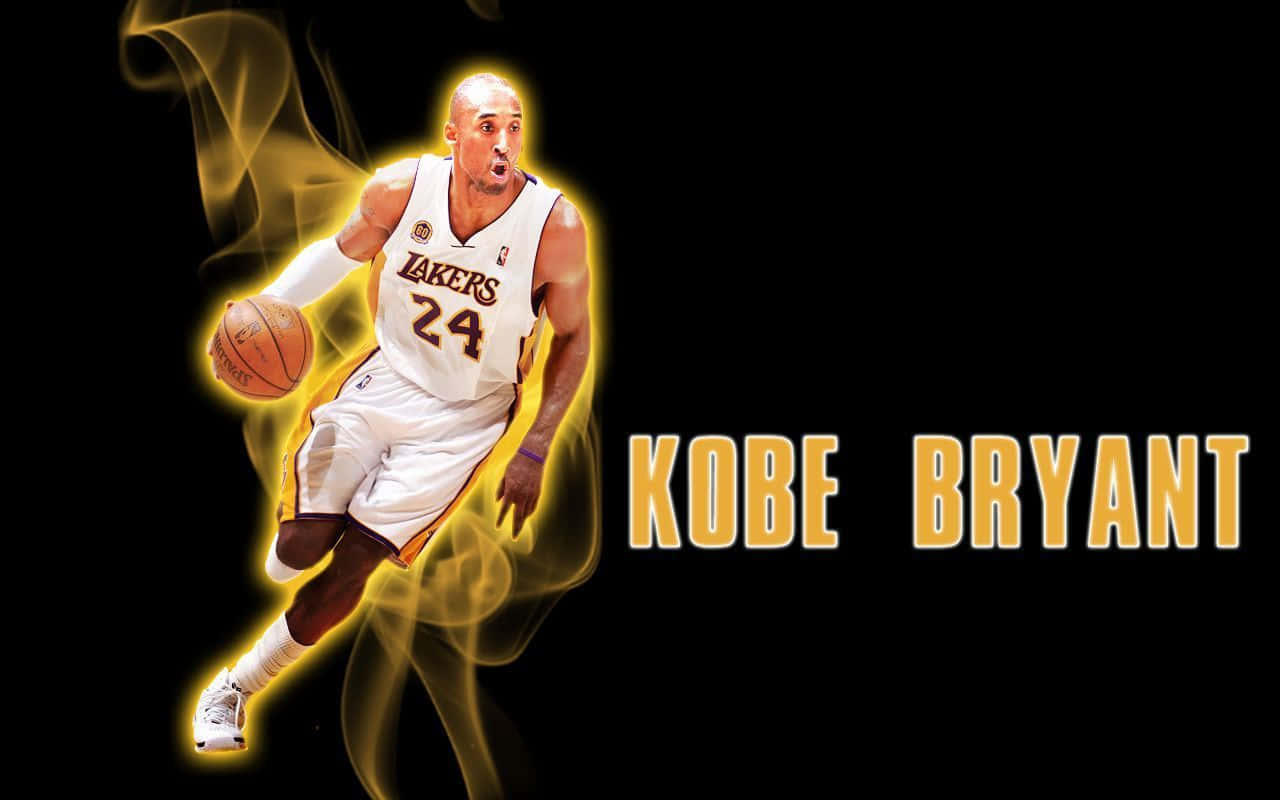 Kobe Bryant 24 Logo Playing Basketball Fanart Background
