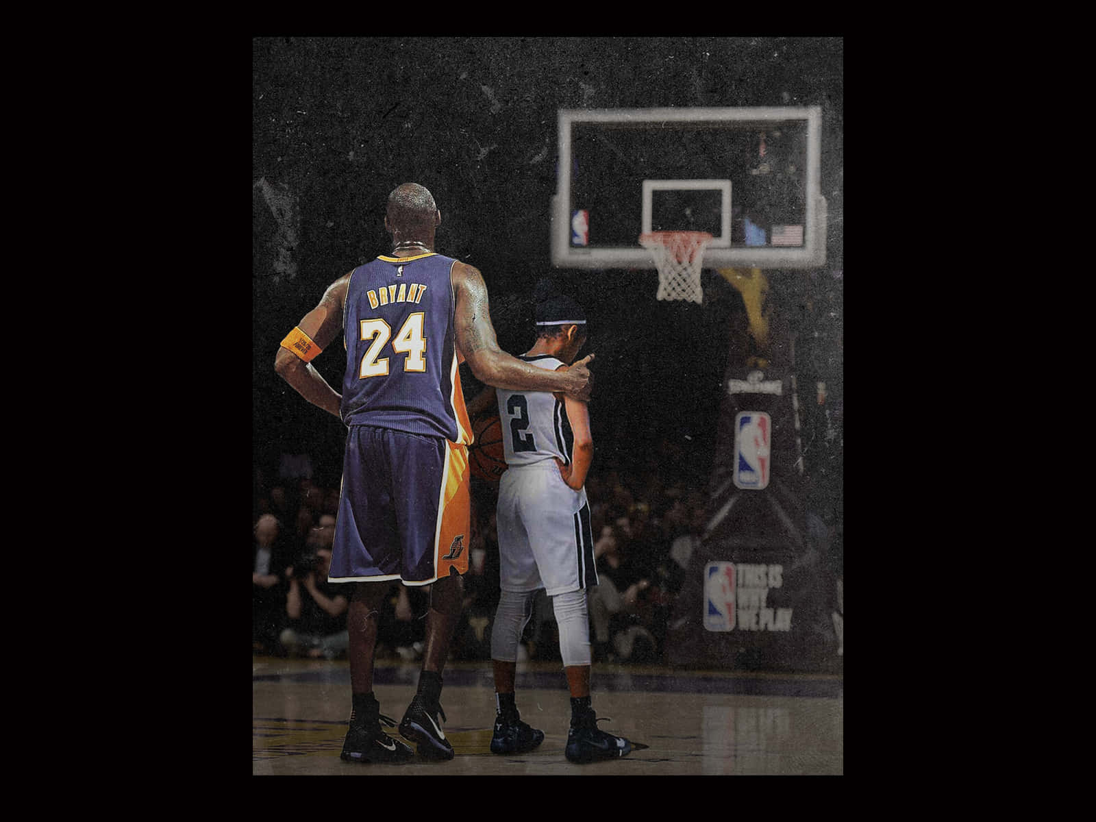 Kobe Bryant And Daughter Gianna Bryant With A Father-daughter Hug. Background