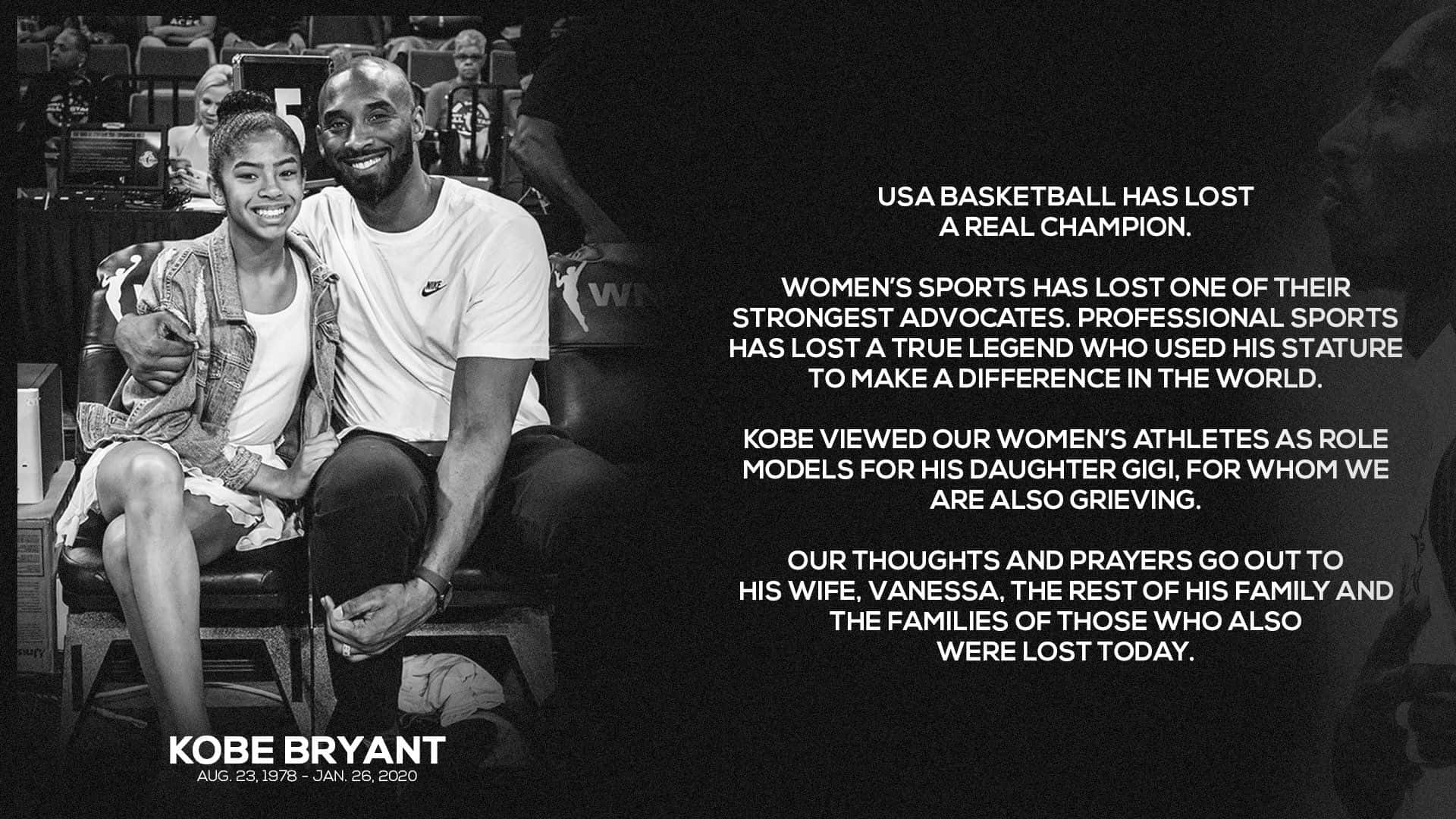 Kobe Bryant And Daughter Gigi, Inspirational Father-daughter Duo Background