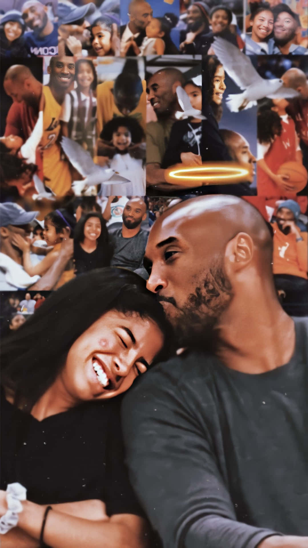 Kobe Bryant And His Daughter Gigi Sharing A Beautiful Moment Together On The Basketball Court. Background