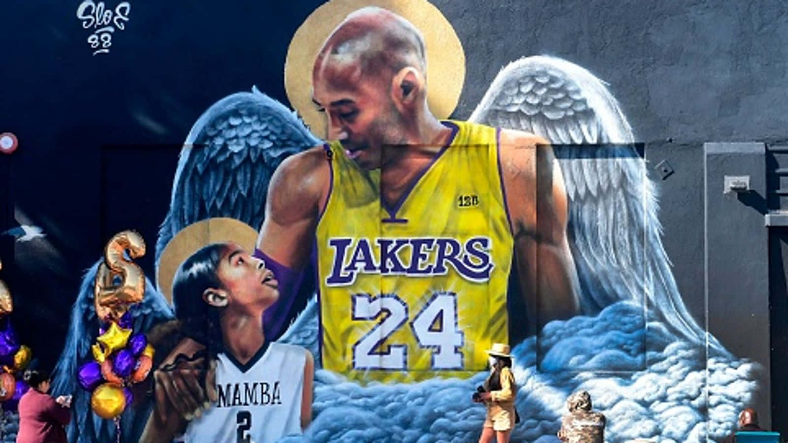 Kobe Bryant Basketball Mural Painting Background