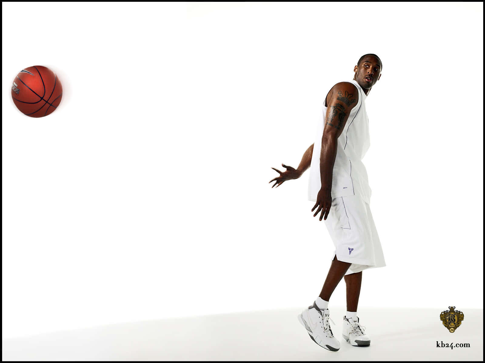 Kobe Bryant Basketball Playing White Background