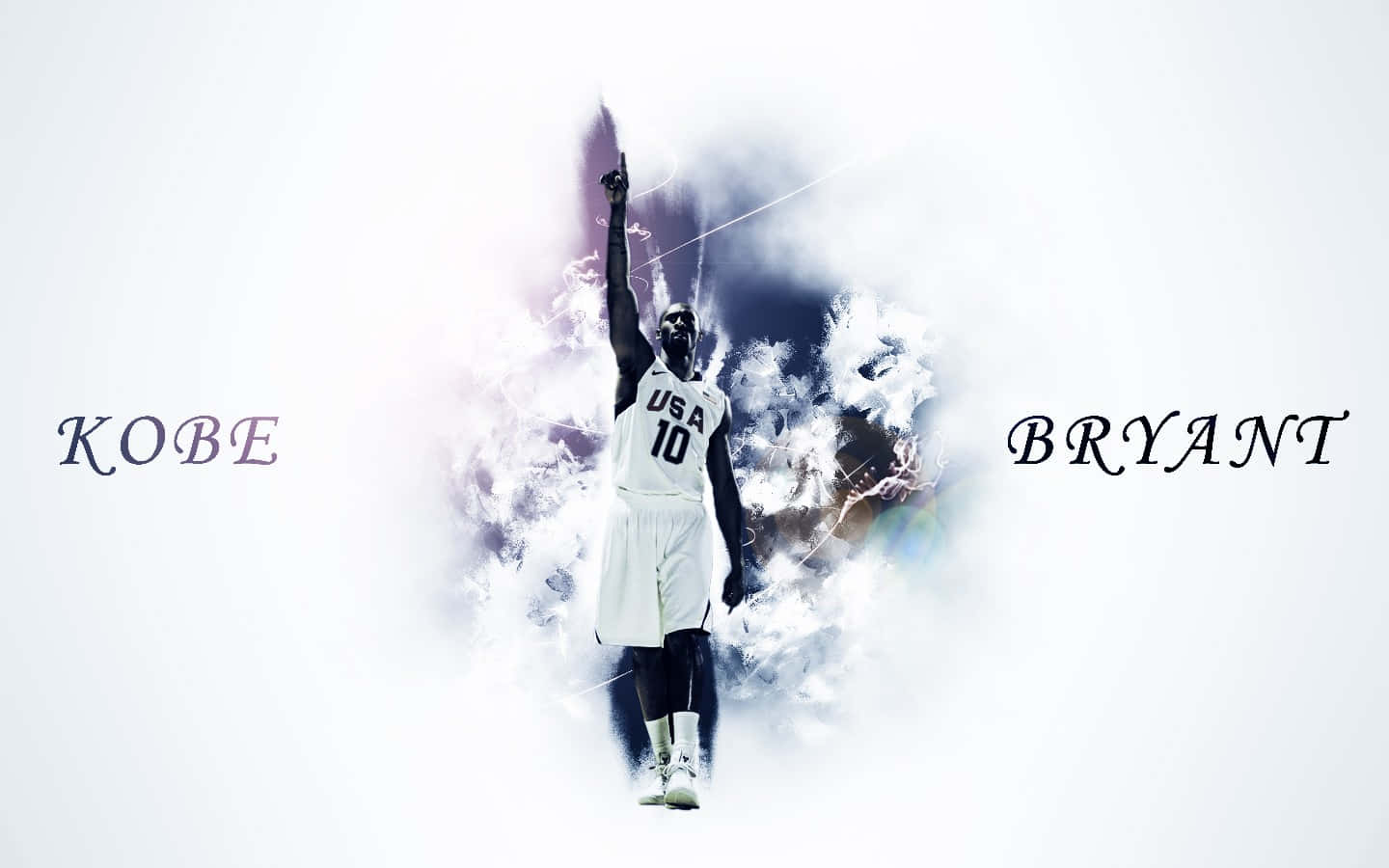 Kobe Bryant Basketball Pointing Up Background