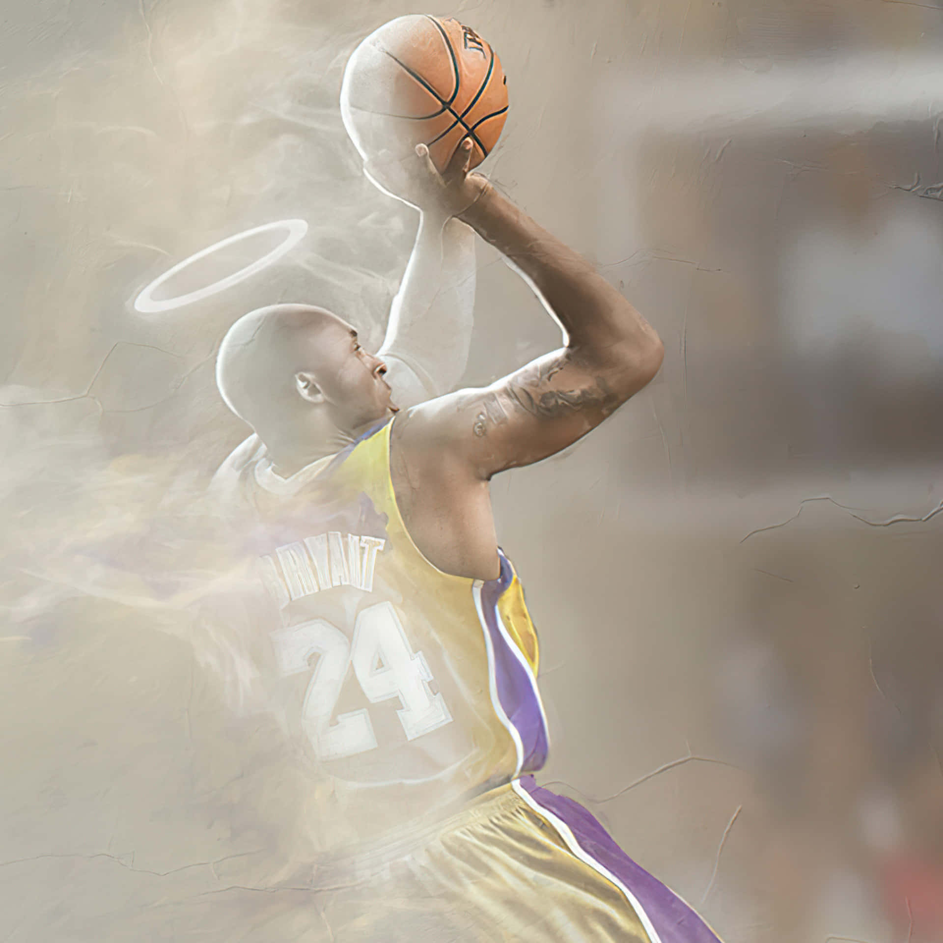 Kobe Bryant Basks In The Glory Of A Basketball Victory Background