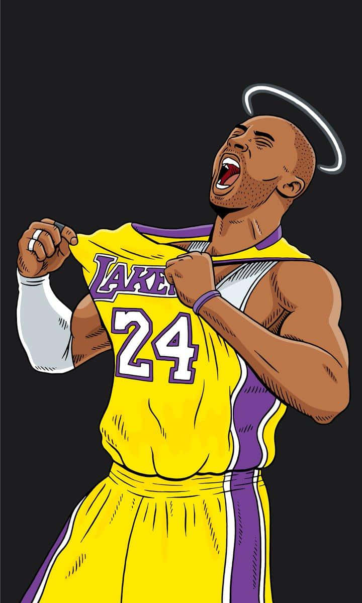 Kobe Bryant Cartoon Black Background Background