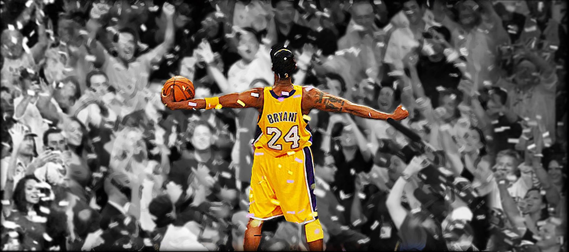 Kobe Bryant Cool Confetti Background