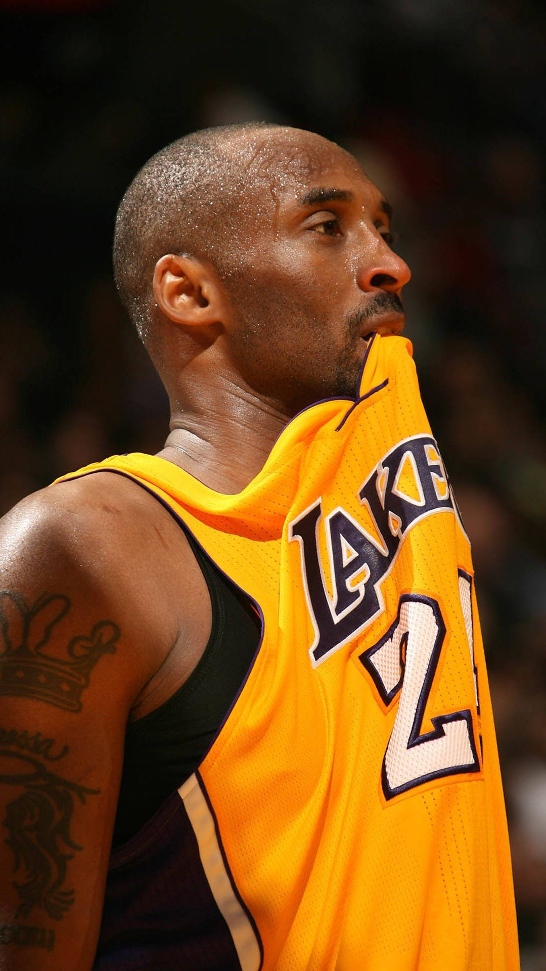 Kobe Bryant Cool Jersey In Mouth Background