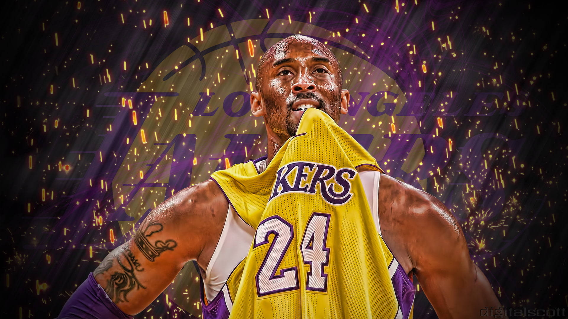 Kobe Bryant Cool Sparks Background