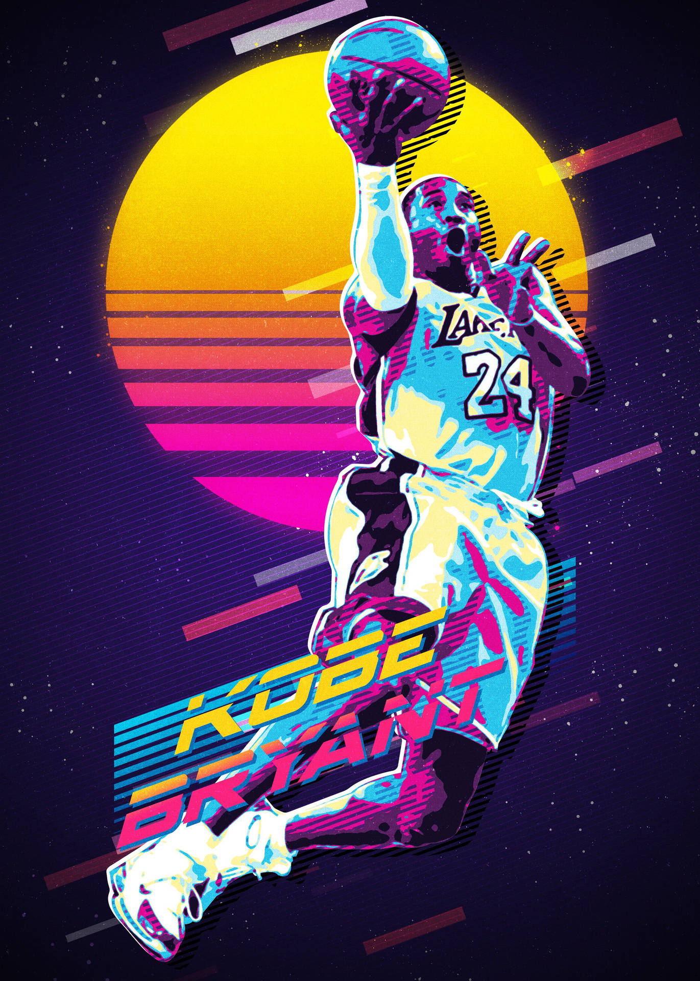 Kobe Bryant Cool Vaporwave Background