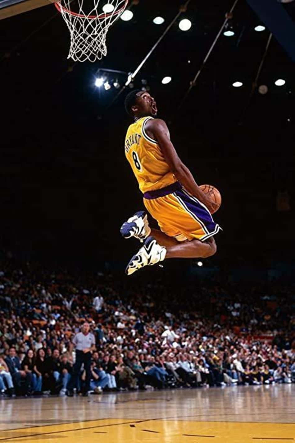 Kobe Bryant Flying Through The Air Background