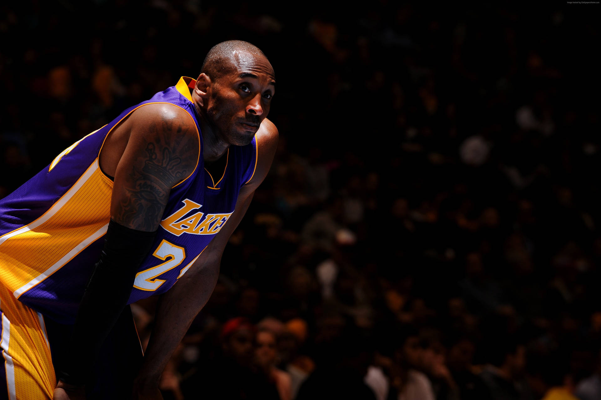 Kobe Bryant Holding Knees Nba Desktop Background