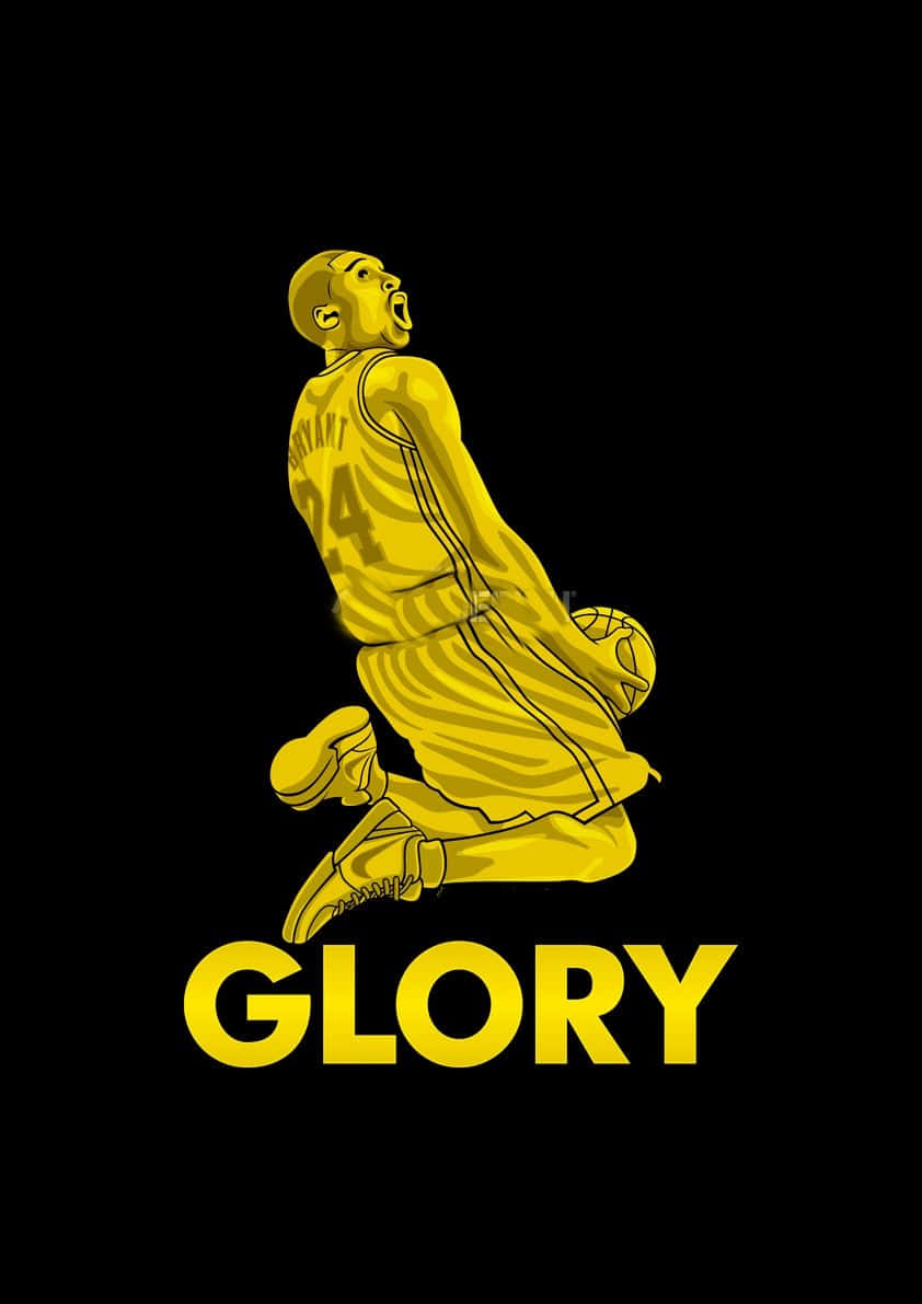 Kobe Bryant In Front Of His Iconic 24 Logo Background