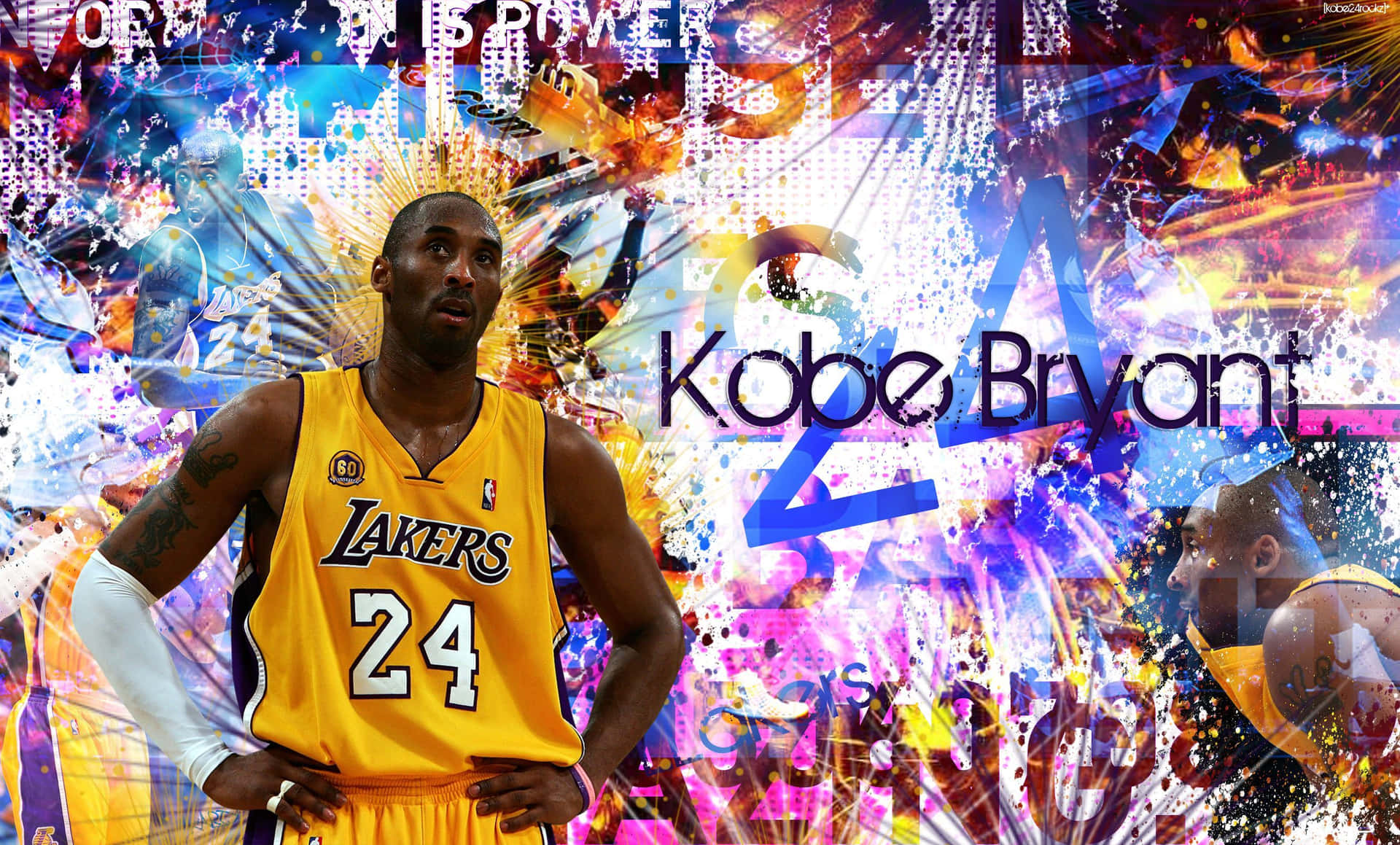 Kobe Bryant In His Iconic Black Mamba Pose Background