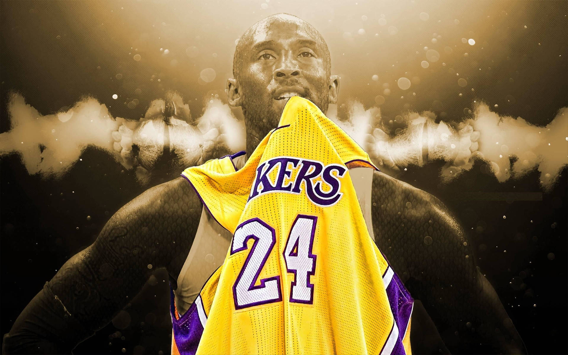 Kobe Bryant In His Lakers 24 Jersey
