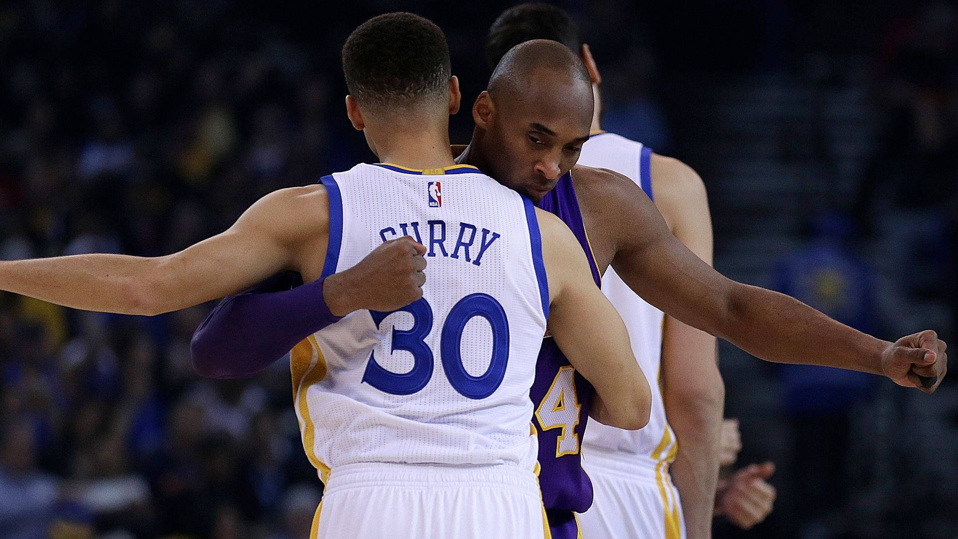 Kobe Bryant (left) And Stephen Curry (right), Legendary Basketball Players Background