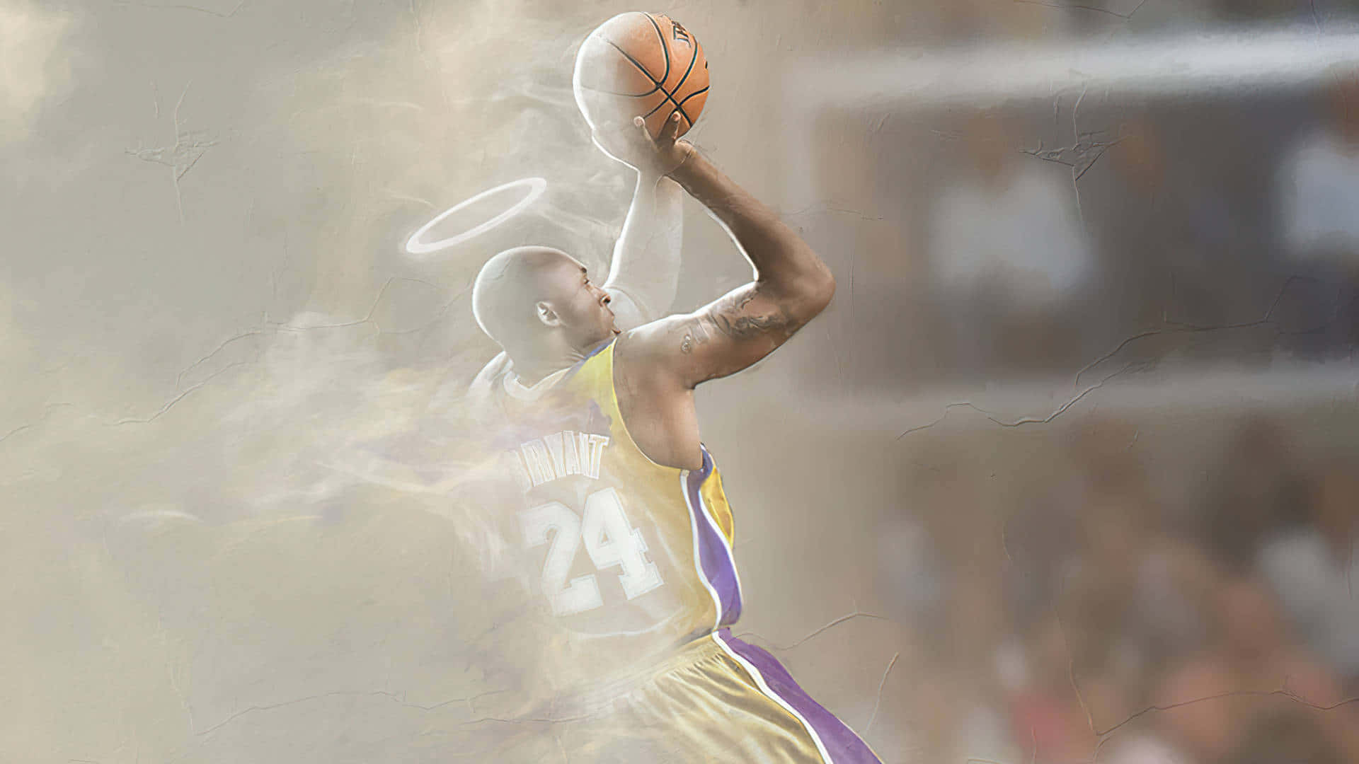 Kobe Bryant Symbolically Representing How Modern Technology Becomes Part Of Sports Background