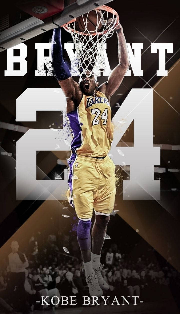 Kobe Bryant, The Hall Of Fame Basketball Player, On His Beloved Iphone Background