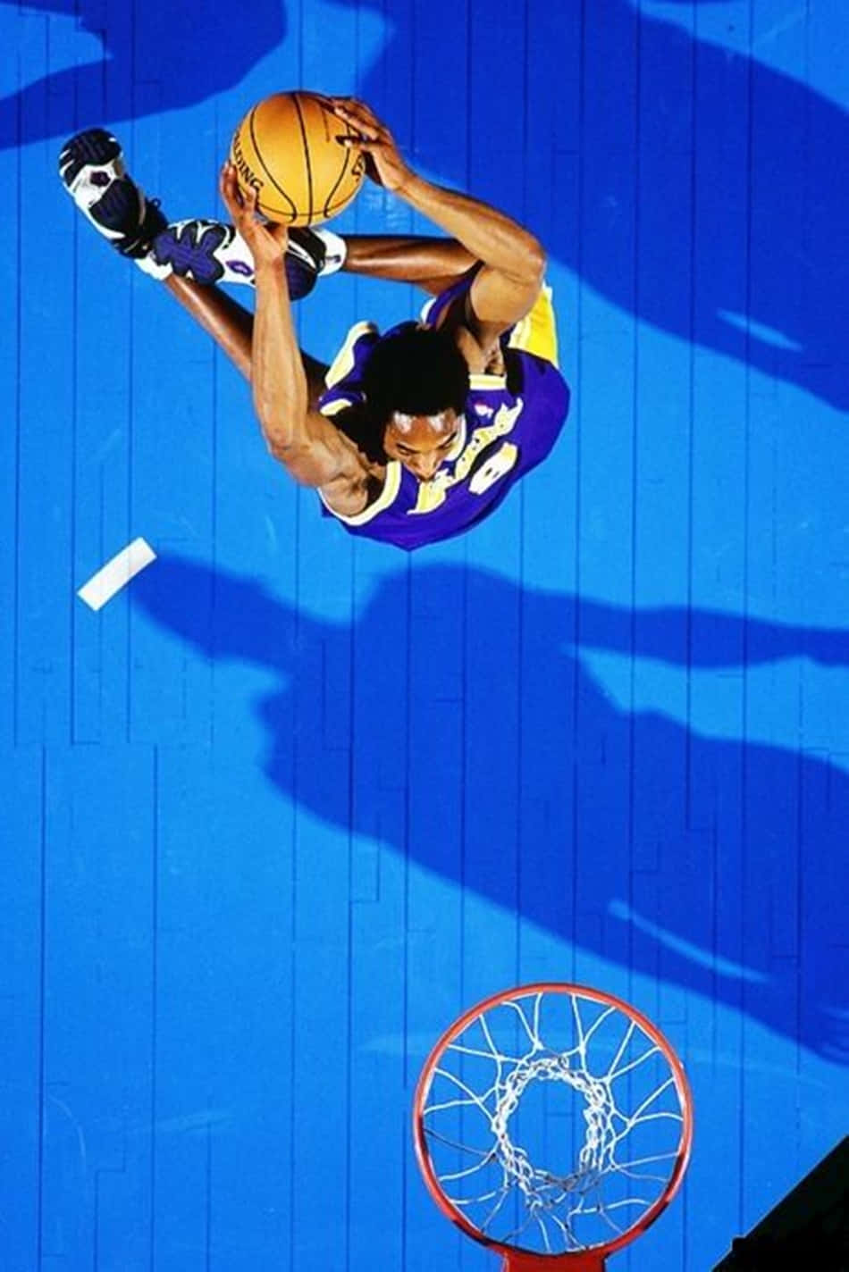 Kobe Dunking Blue Aesthetic Background