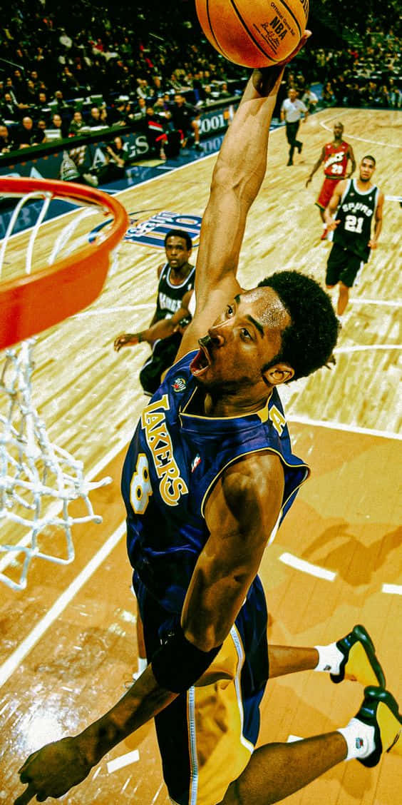 Kobe Dunking Front View Background