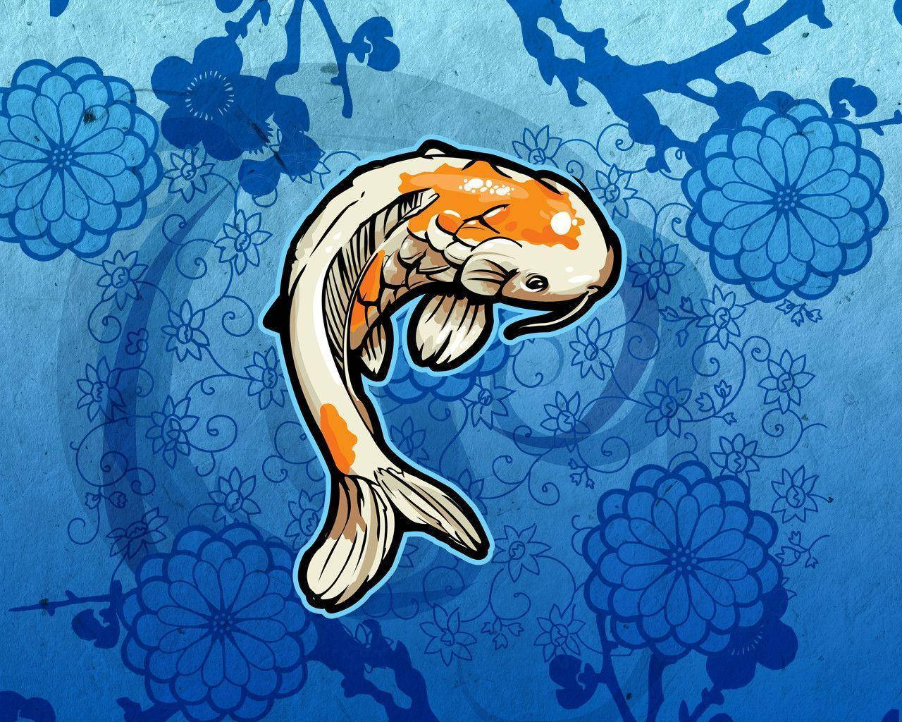 Koi Fish Blue