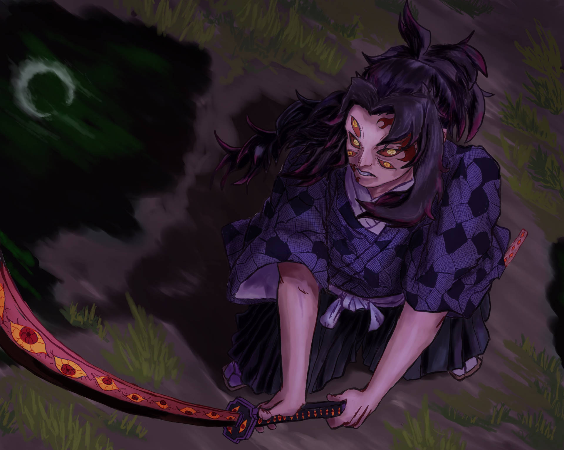 Kokushibo Demon Kimetsu No Yaiba Background