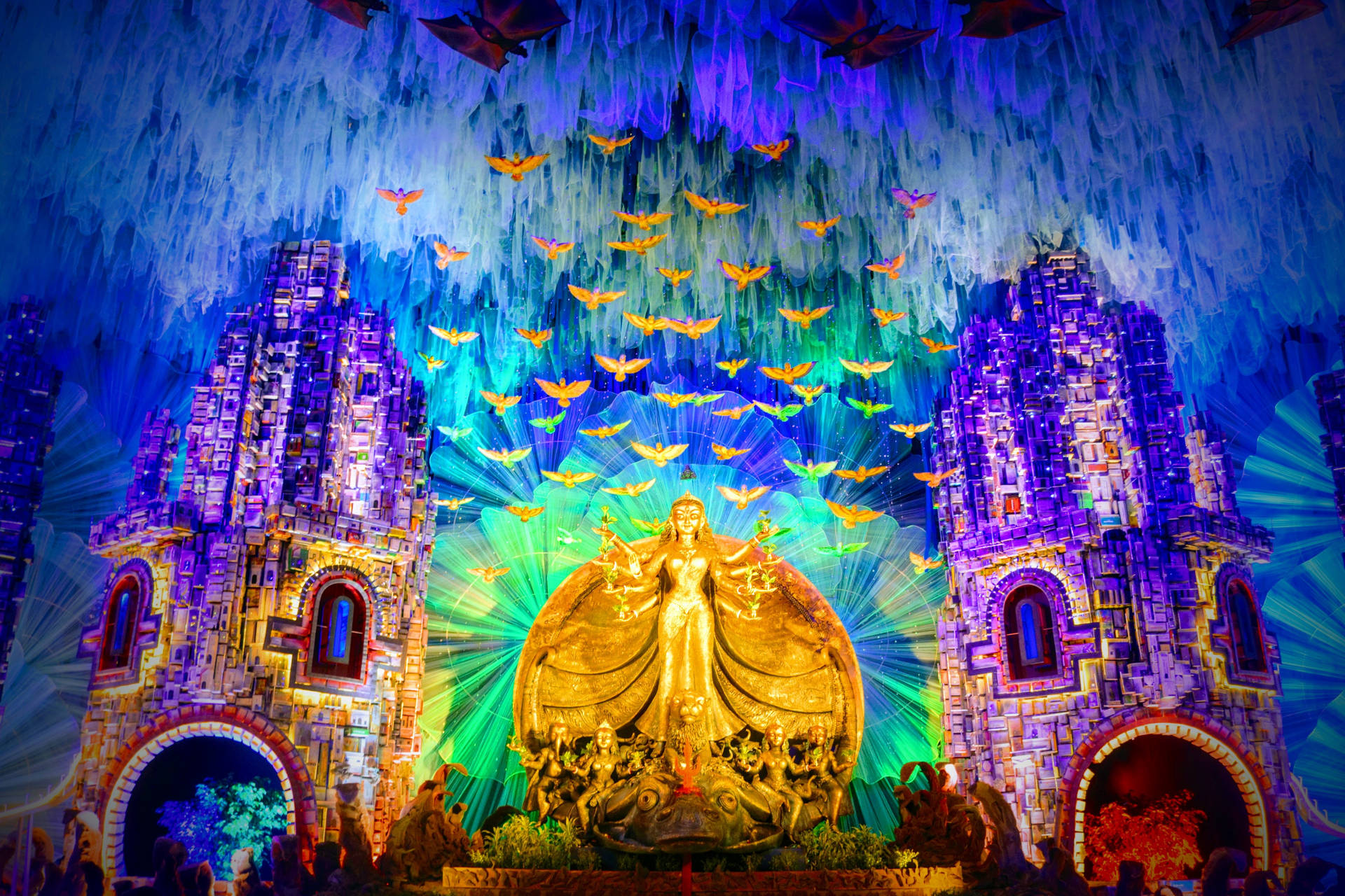 Kolkata Durga Puja Pandal Background