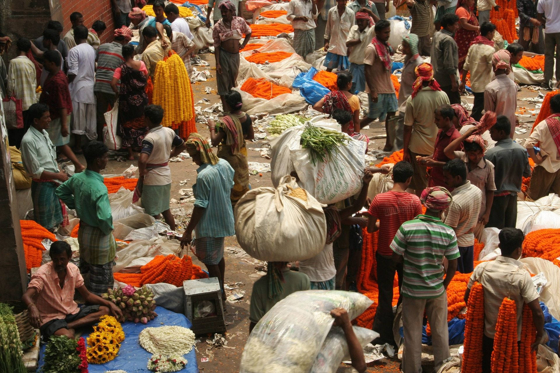 Kolkata Flower Market Background