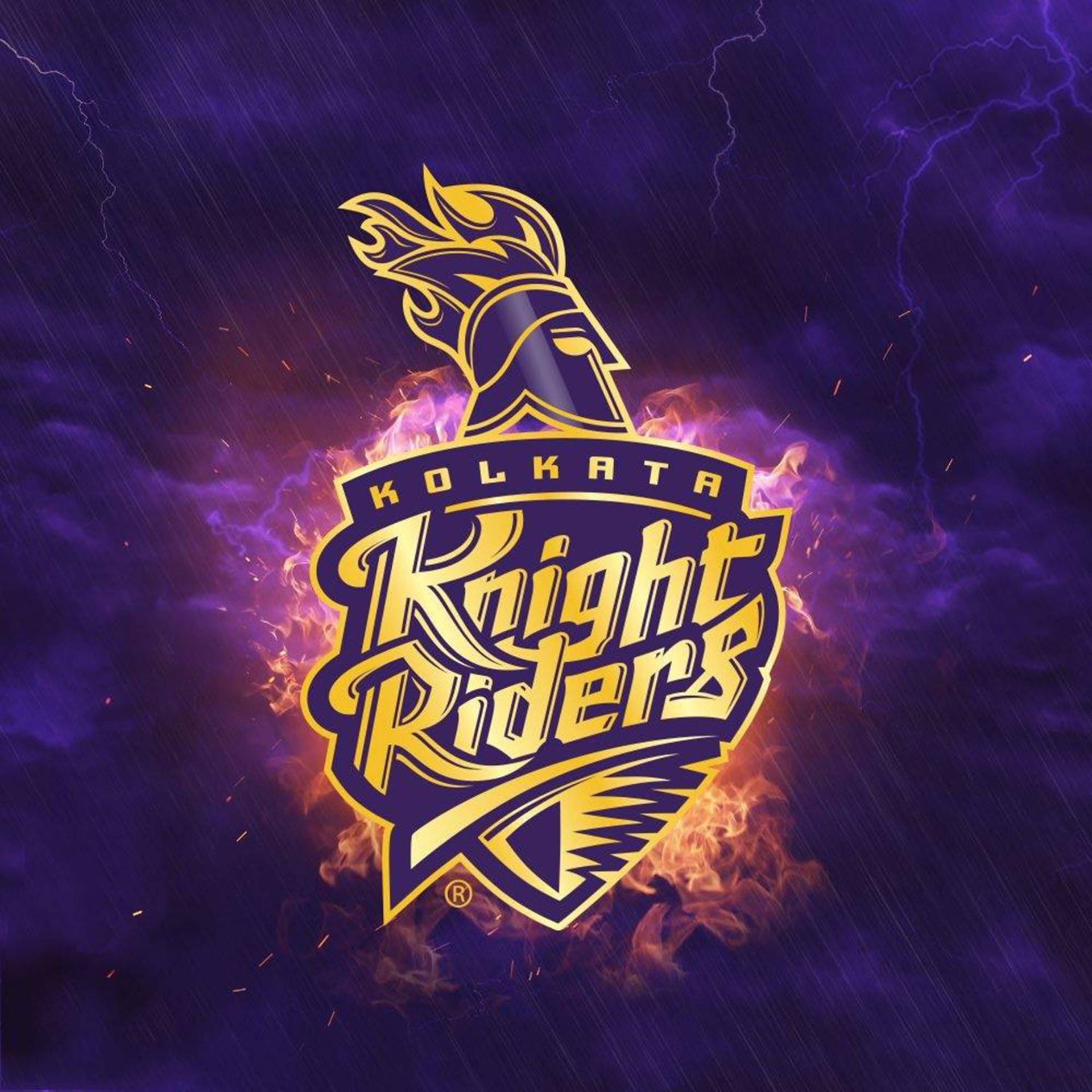 Kolkata Knight Riders Fiery Art Background