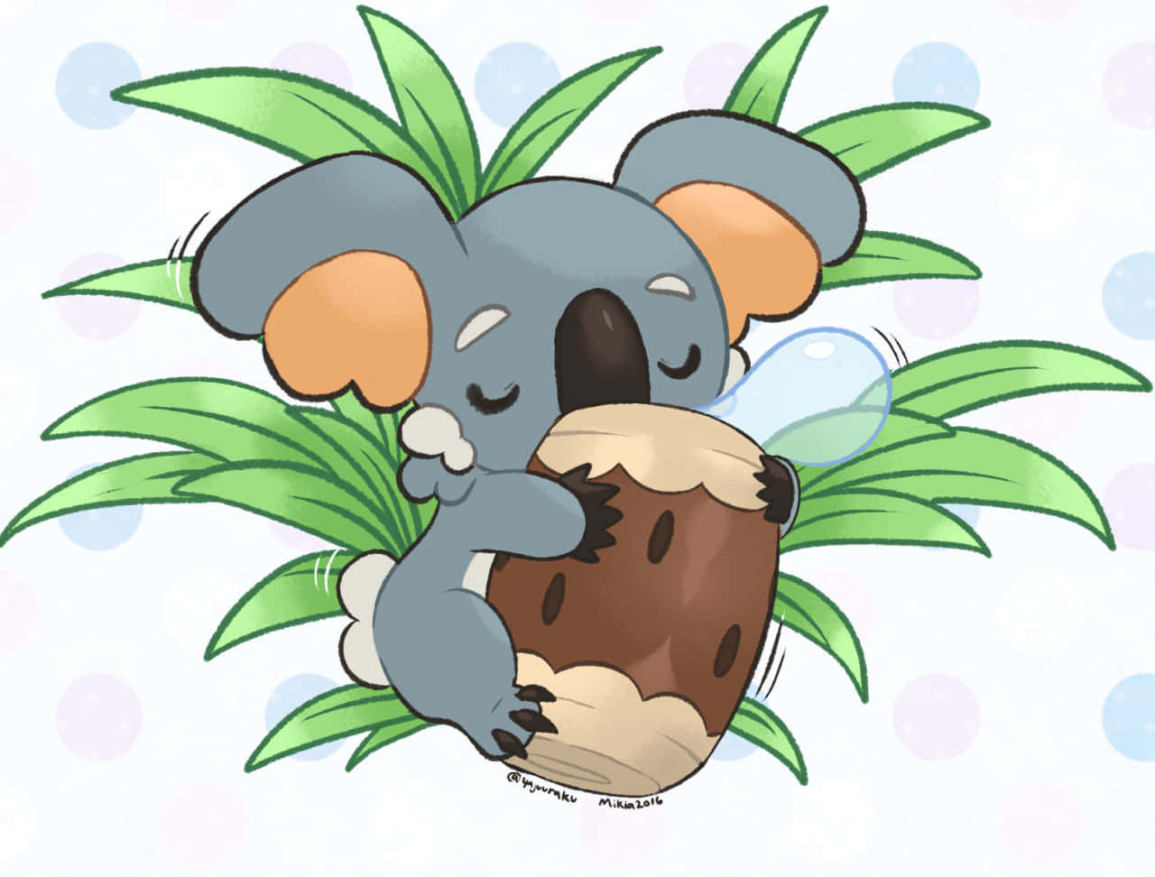 Komala On Polka Dot Background
