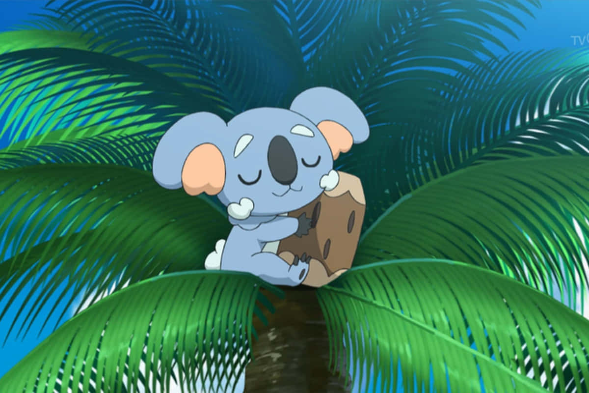 Komala On Top Of Palm Tree Background