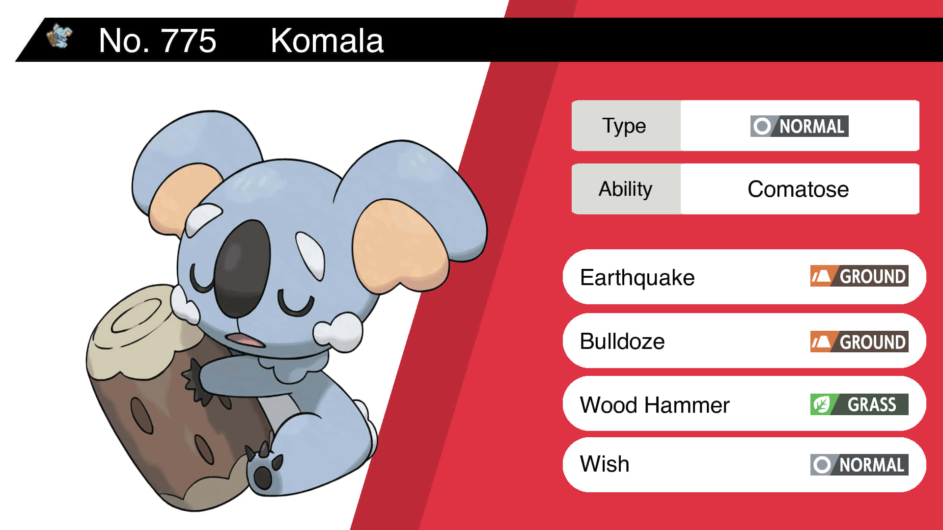 Komala Pokedex Stats Background