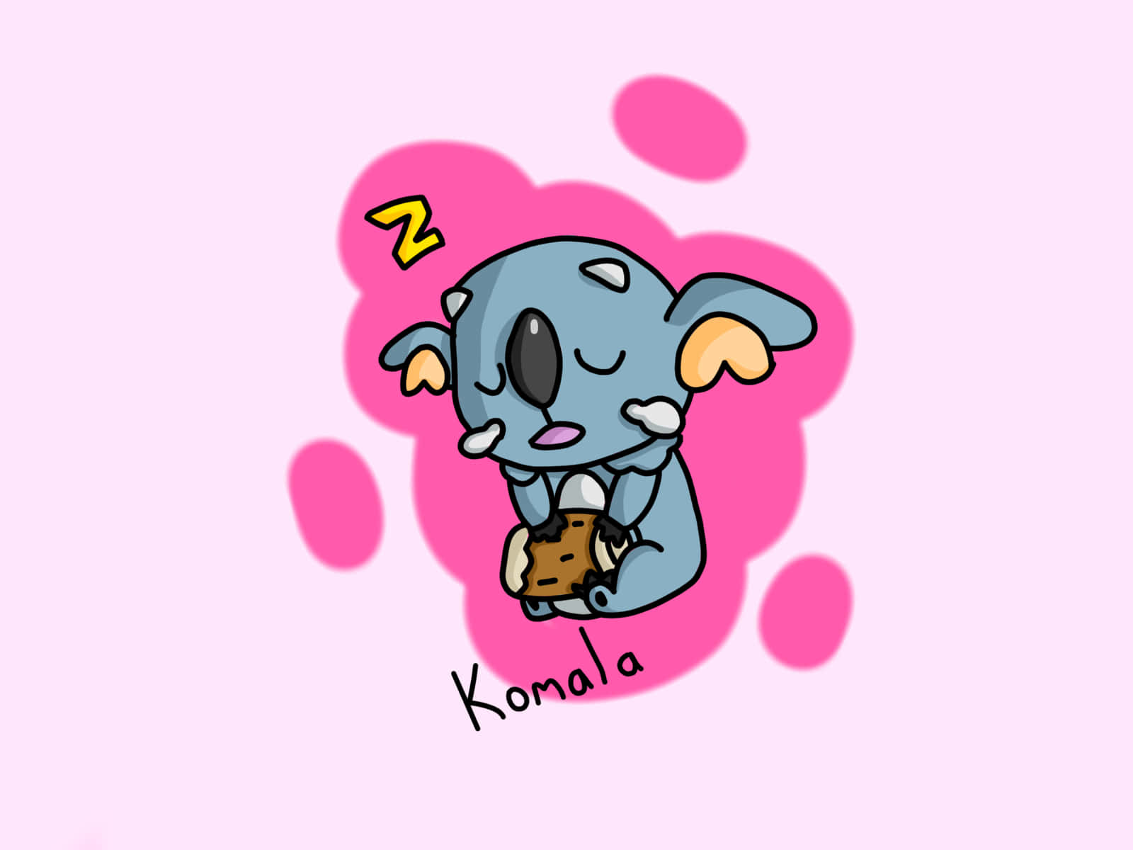 Komala With Pink Glow Background