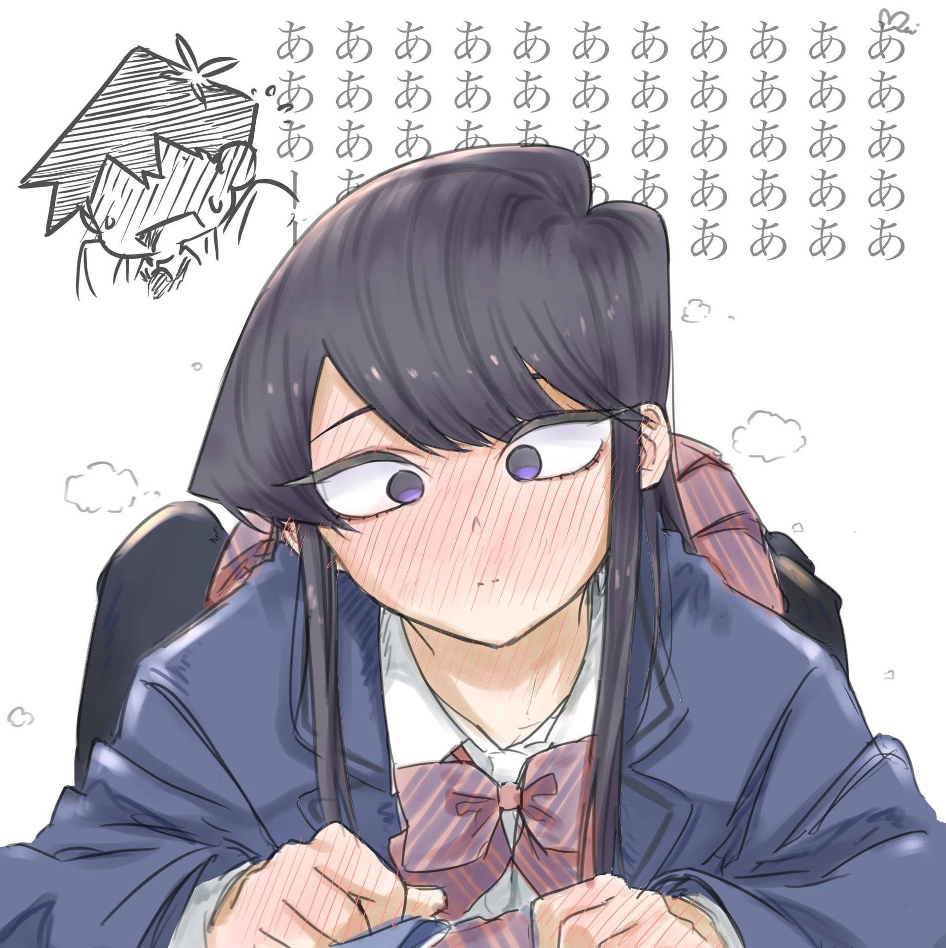 Komi Can't Communicate, But She Sure Can Express Herself Background