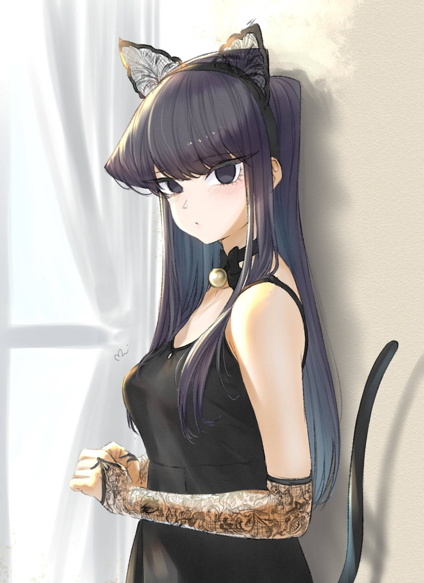 Komi San Black Neko Costume Background