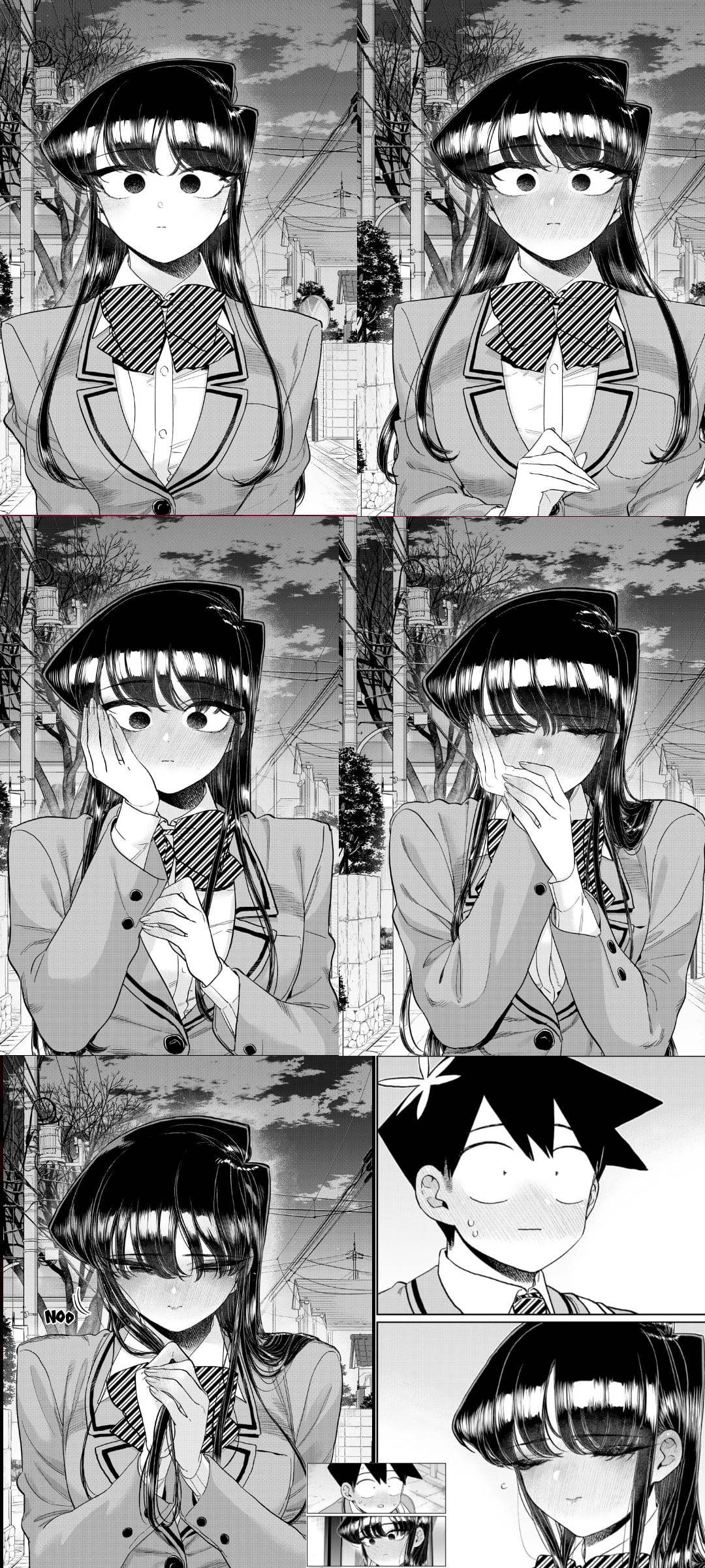 Komi San Greyscale Japanese Manga Panel Background