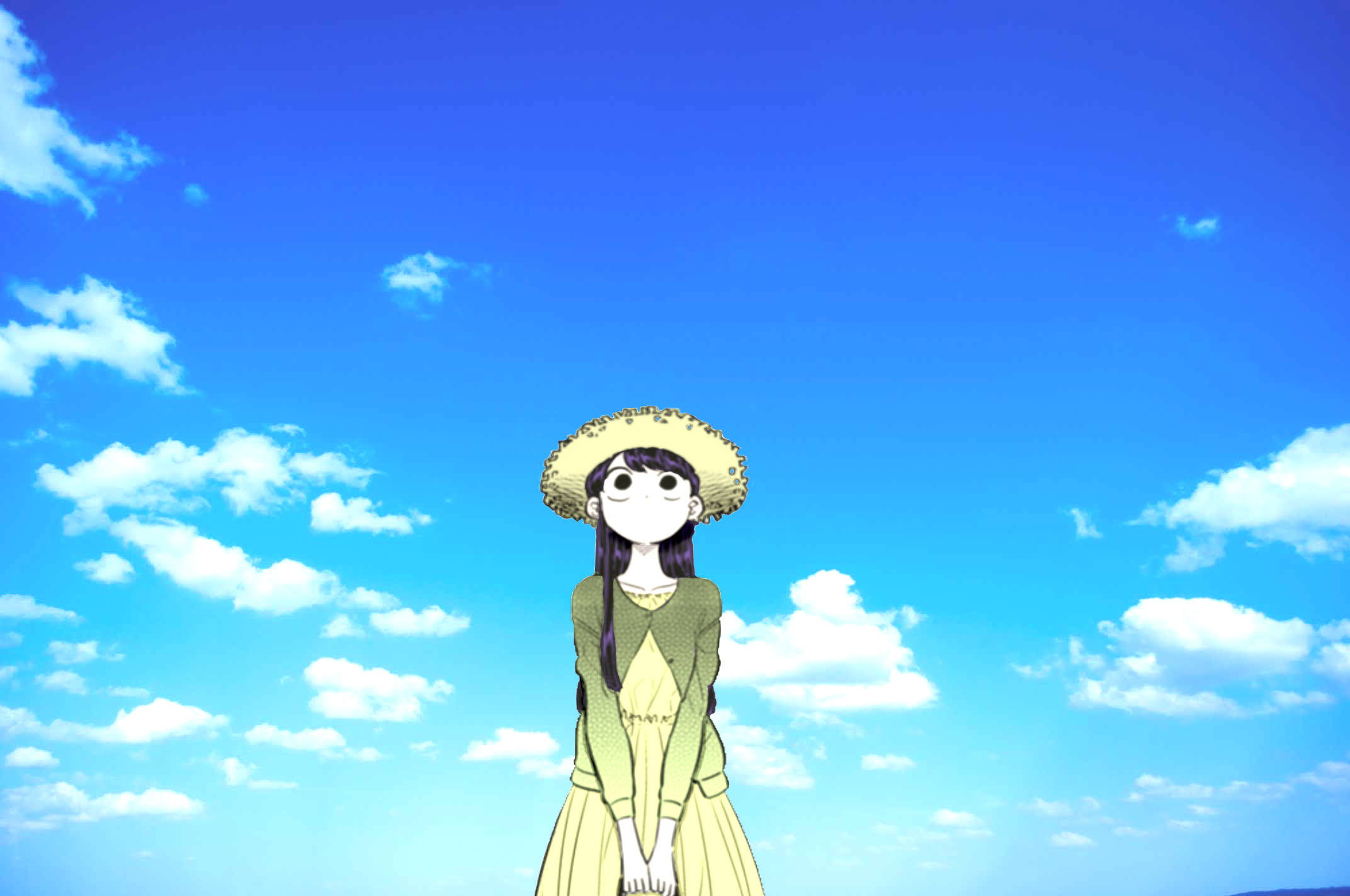 Komi San On Scenic Blue Sky Background