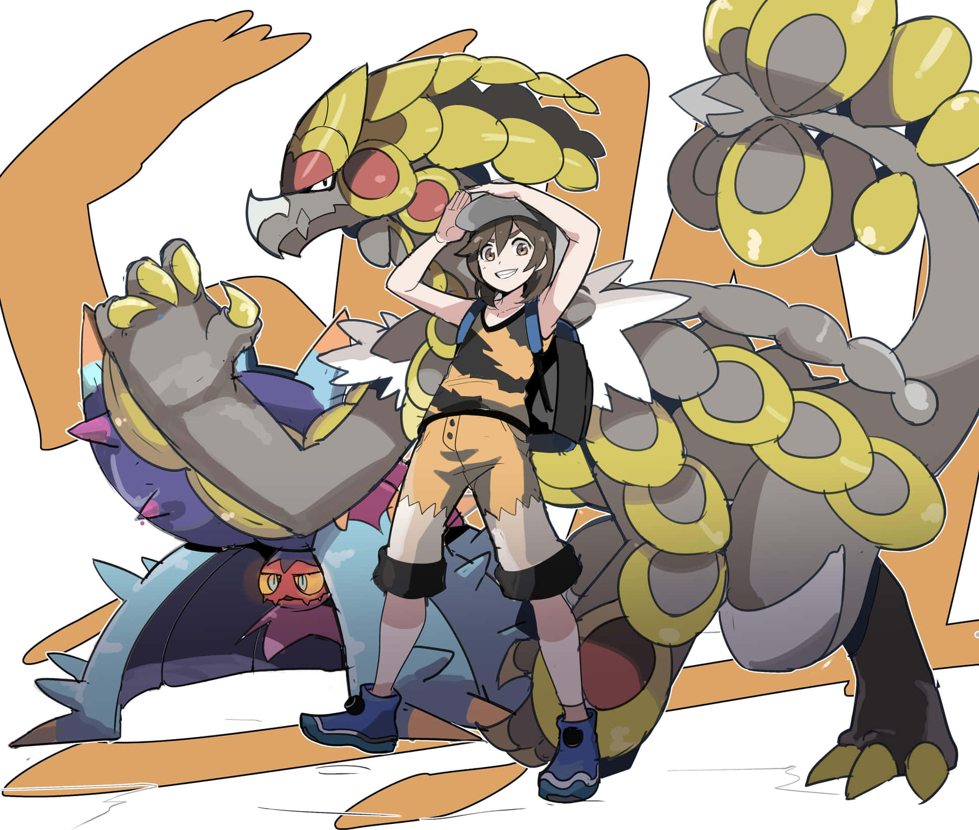 Kommo-o And A Trainer Background