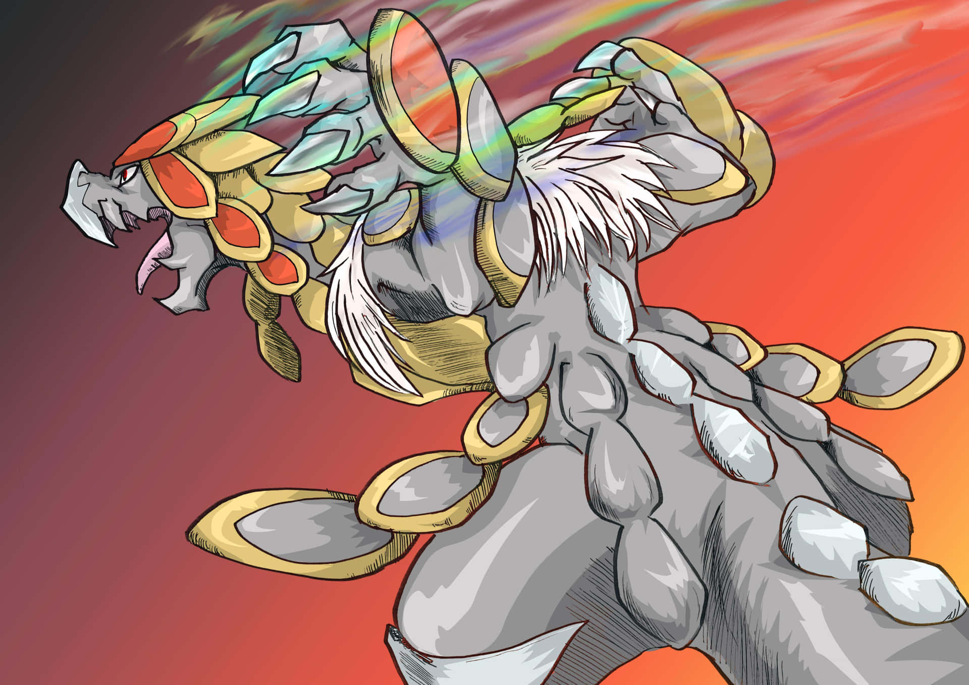 Kommo-o Red Gradient Background Background