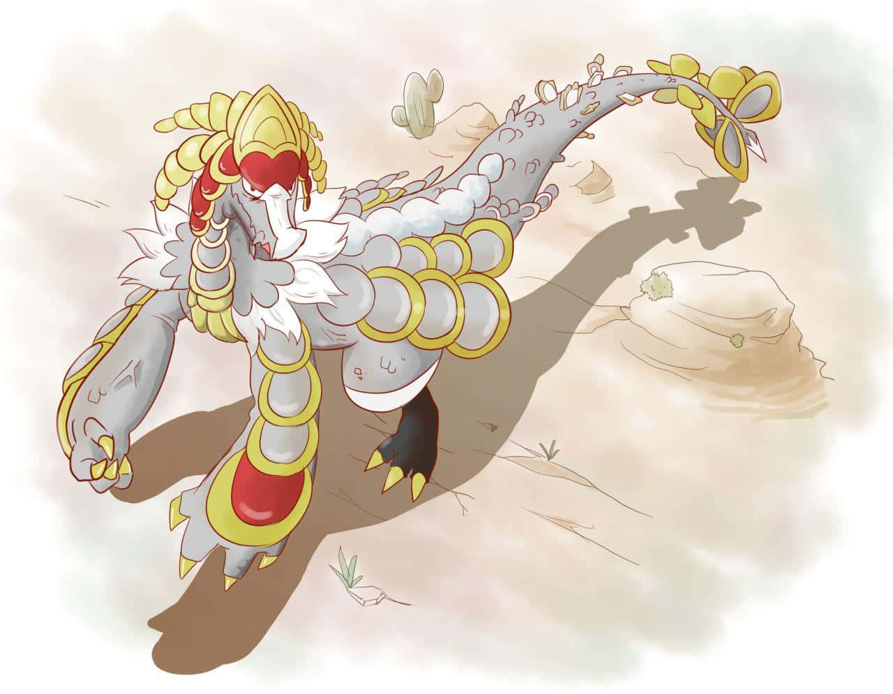 Kommo-o Walking On Land Background