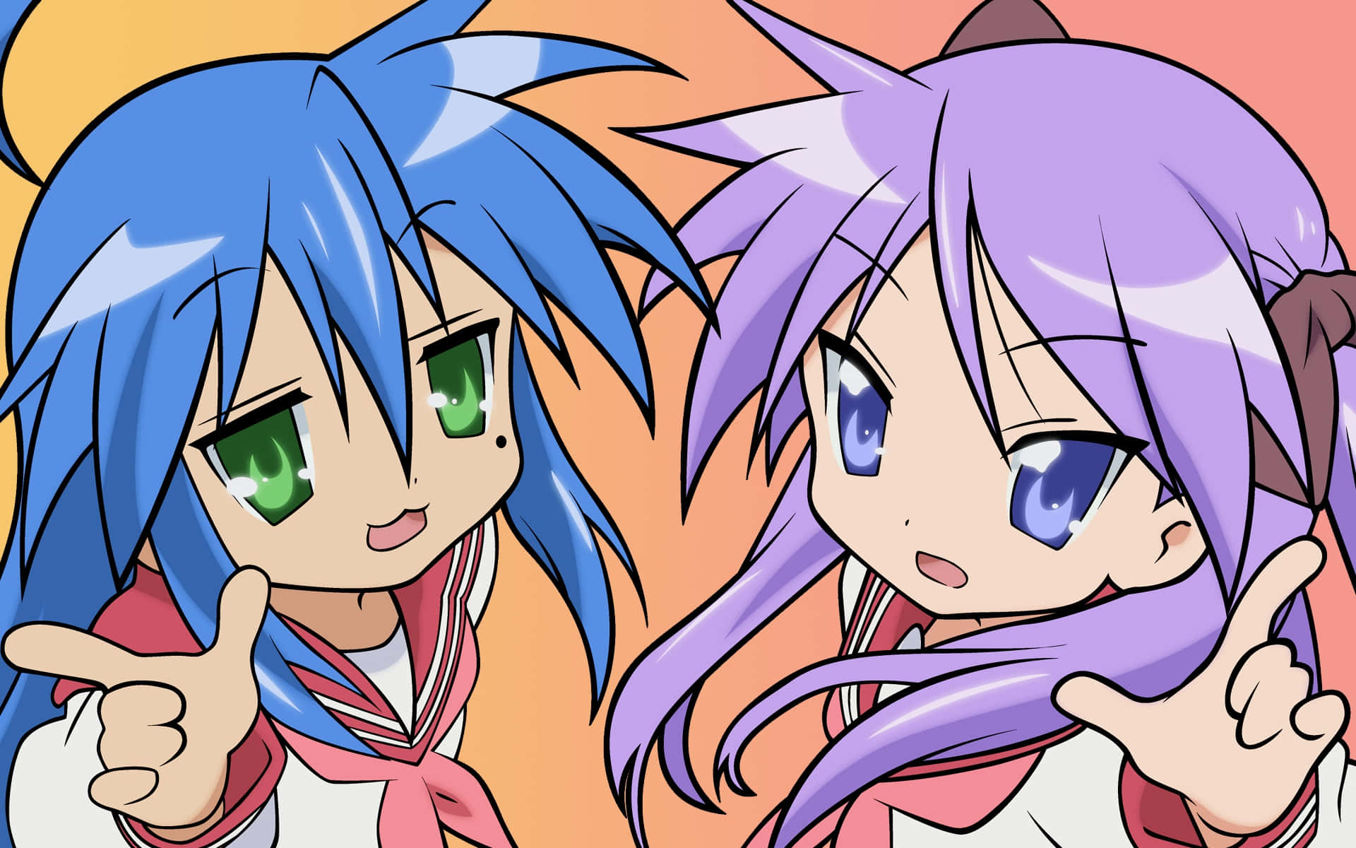 Konata And Kagami From Lucky Star Background