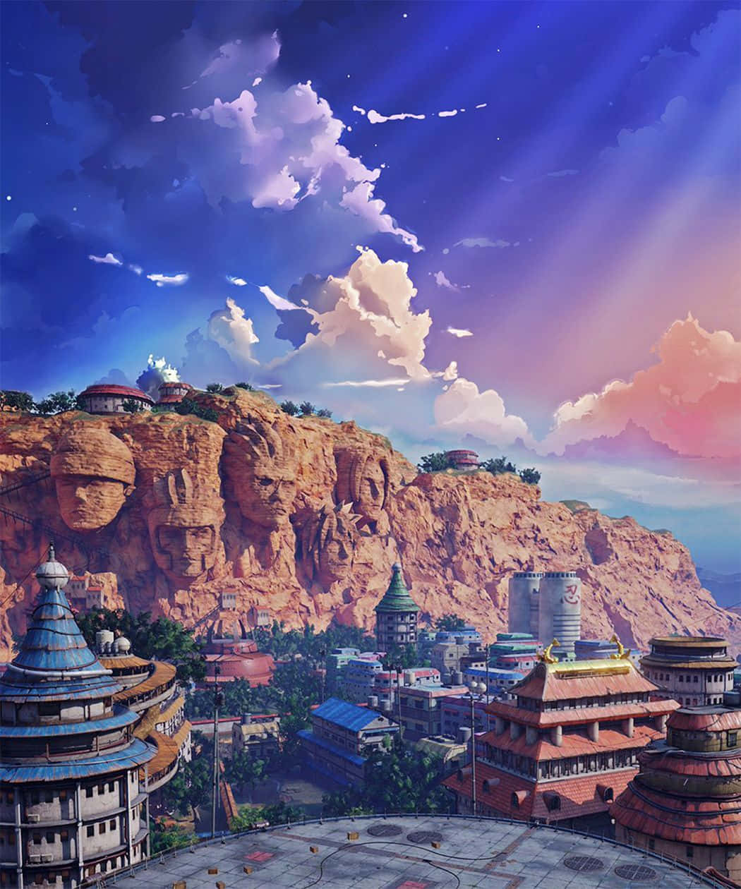 Konoha Village In The Morning Background