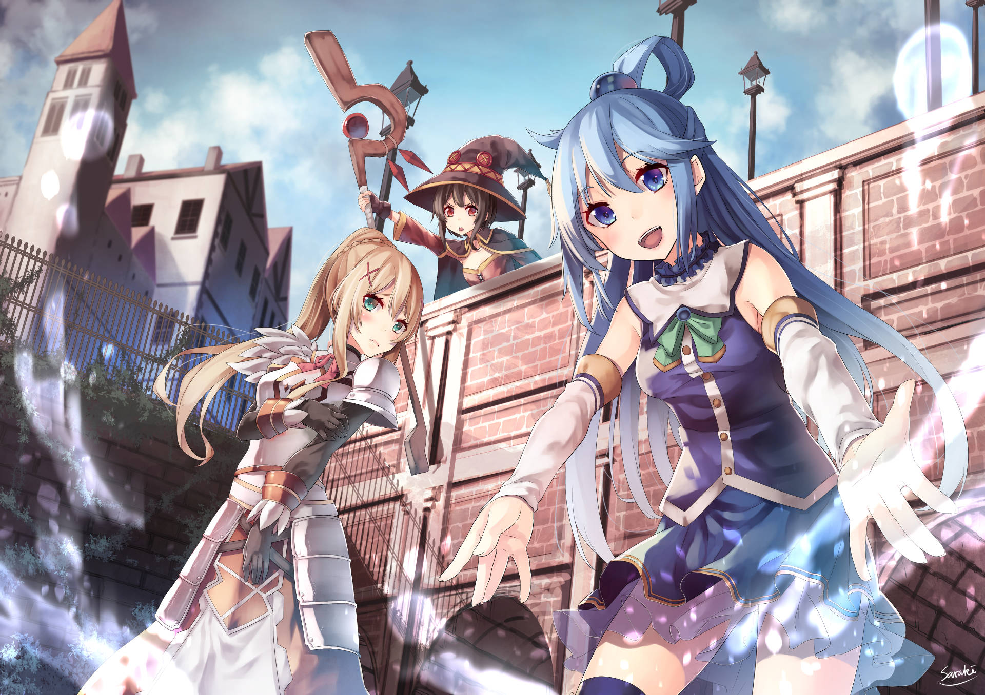 Konosuba Aqua And Friends Background