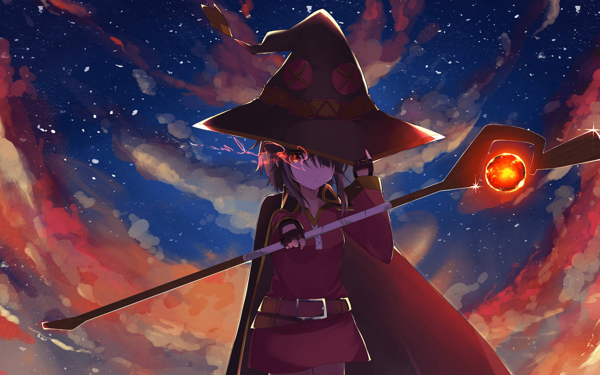 Konosuba Red Arch Wizard Megumin Background