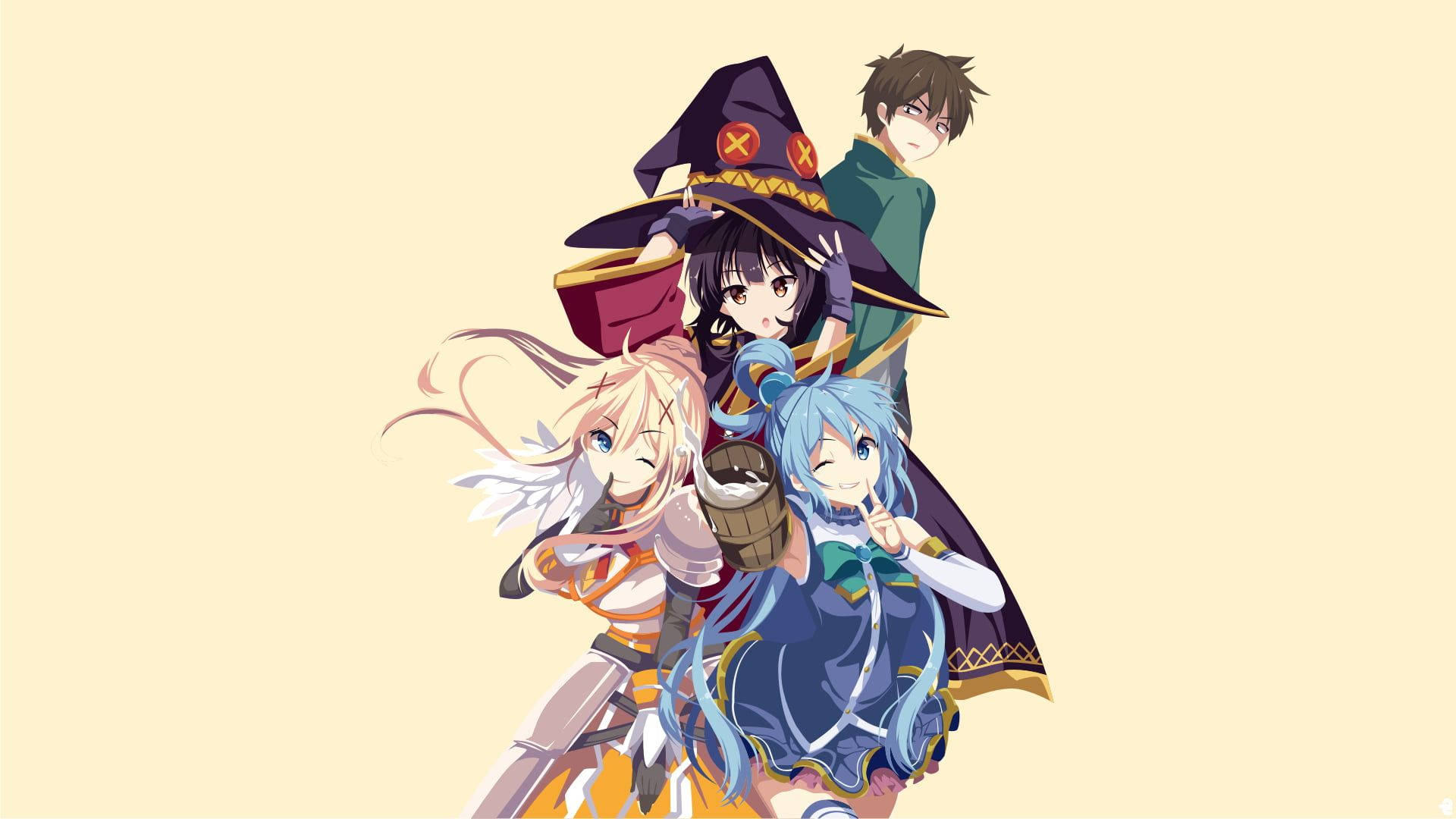 Download Follow the adventures of Kazuma, Aqua and the rest of the Konosuba  gang. Wallpaper